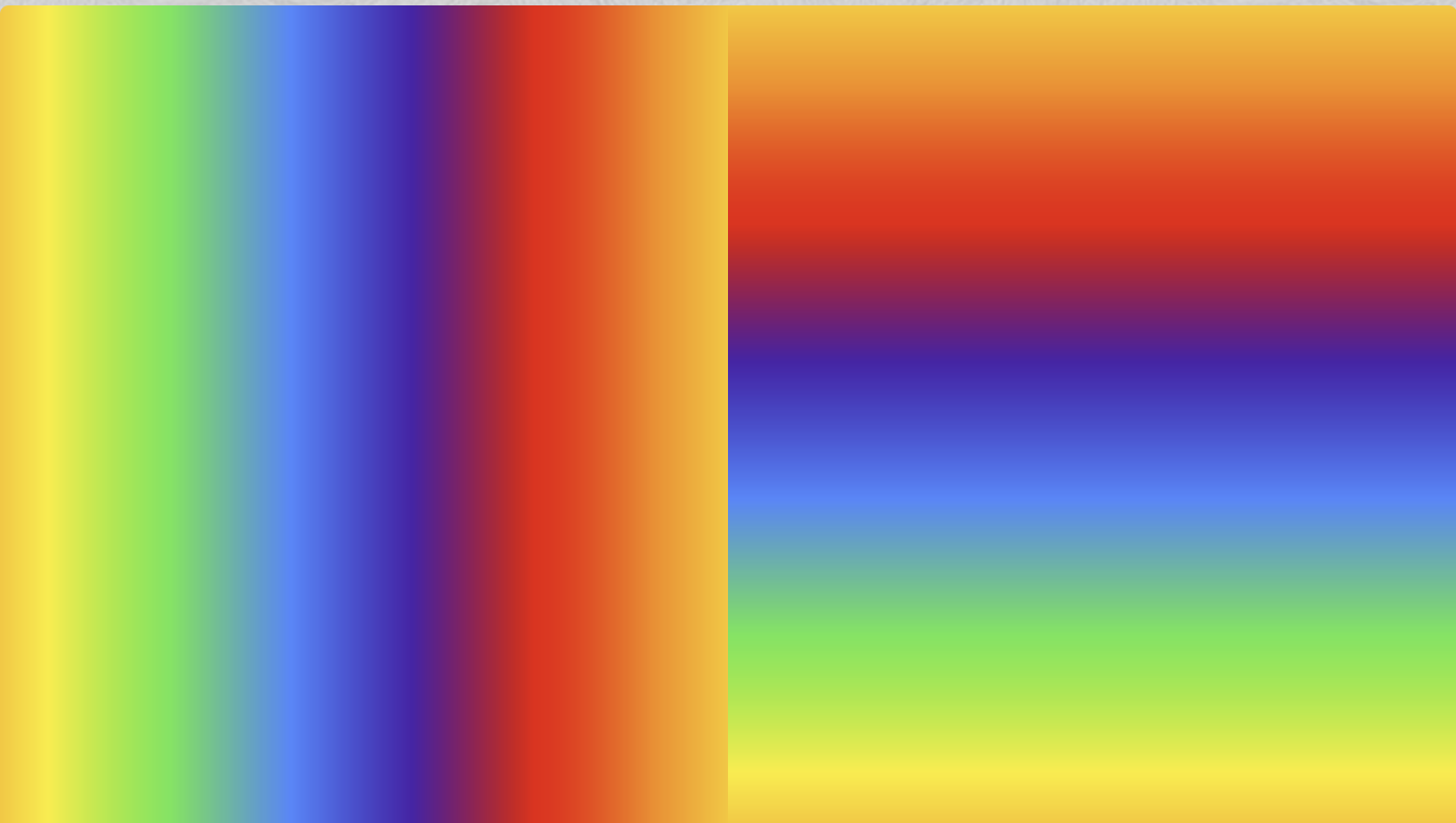 Screen split into horizontal and vertical halves
